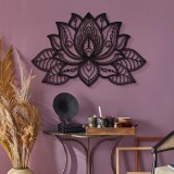 Cumpara ieftin Tablou metalic Lotus Negru 44x68 cm