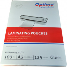 Folie Pentru Laminare, A3 (303 X 426 Mm), 125 Microni 100buc/top Optima