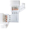 Conector bandă LED RGB tip L, 4 pini, 10mm pentru &icirc;mbinare la colț