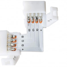 Conector Banda LED RGB Tip L, 4 pini, 10mm