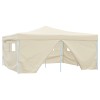 Pavilion pliabil cu 4 pereți laterali, crem, 5 x 5 m