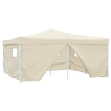 Pavilion pliabil cu 4 pereți laterali, crem, 5 x 5 m