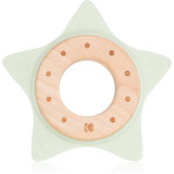 Kikkaboo Silicone and Wood Teether Star jucărie pentru dentiție Mint 1 buc