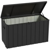 Outsunny Cutie de Depozitare pentru Exterior 450L cu Roți, Organizator din Oțel, Maro | Aosom Romania