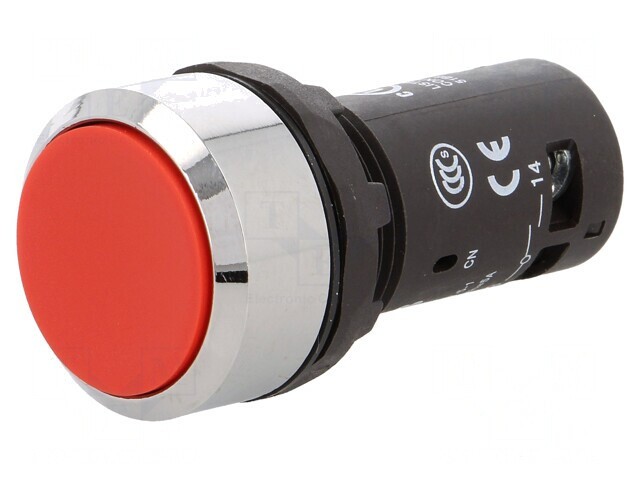 Comutator apăsare 22mm 1 NO roșu