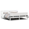 Gossi cadru pat cu tablie 200x200 cm, alb, lemn masiv de pin