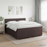 Cumpara ieftin Pat boxspring cu saltea Maro inchis 160 x 200 cm Tesatura