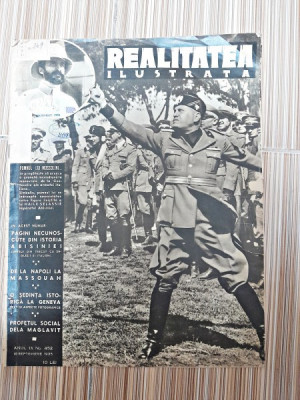 Revista Realitatea Ilustrata nr.452/1935 Benito Mussolini pe coperta foto