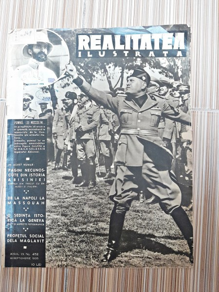 Revista Realitatea Ilustrata nr.452/1935 Benito Mussolini pe coperta