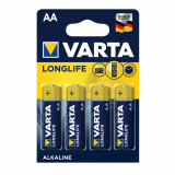 Cumpara ieftin Set 4 baterii alcaline LR06, Varta Longlife AA, 1.5V, in blister