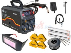 495A *PACHET* Aparat de sudura cu sarma tip invertor 495A, MMA/MIG/FCAW/TIG, + Ochelari automati + Sarma sudura flux + x2 pachete elctrozi + x4 suport