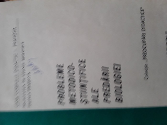 Probleme metodico stiintifice ale predarii biologiei 1974
