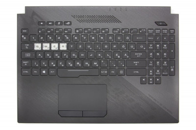 Carcasa superioara cu tastatura palmrest Laptop Gaming, Asus, ROG Strix SCAR II GL504GM, GL504GS, GL504GV, GL504GW, 90NR00K2-R32HU0, iluminata, RGB, l foto