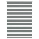 vidaXL Jaluzea tip zebra gri &icirc;nchis lățime țesătură 100,9 cm poliester