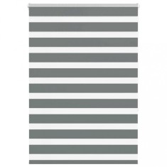 vidaXL Jaluzea tip zebra gri &icirc;nchis lățime țesătură 100,9 cm poliester