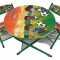 Mobilier camera copii,Masa si doua scaune pliabile pentru copii culoare verde