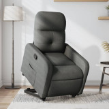vidaXL Fotoliu rabatabil cu ridicare pe verticală, gri &icirc;nchis, textil