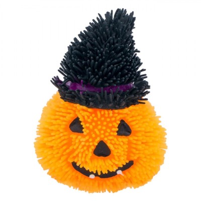 Dovleac Decorativ Halloween, Luminos, Plastic Moale, Portocaliu/Negru foto