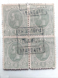 L.P 71 -1919 -Carol I Moldova spic 1 leu bloc de 4 stampila Tighina, Stampilat