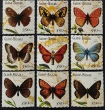 BC550, Guinea-Bissau 2001, 2 serii fauna, fluturi (2 poze)