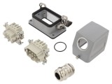 Conector HDC tată + mamă, 6 pini, 24A, 500V, Weidm&uuml;ller