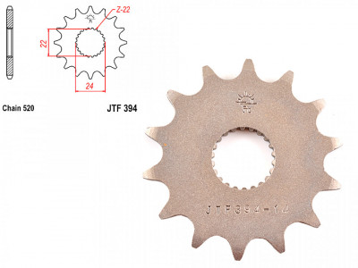 Pinion transmisie fata 520/14T, JTF394 foto