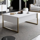 Cumpara ieftin Masuta de cafea Luxe Stand Chic, Aur - Alb, 90 x 40 x 60 cm