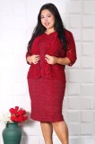 Cumpara ieftin Compleu din dantela cu insertii Bordo - 52Marimea, Yves