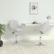 Gossi scaune de bucatarie, 2 buc., alb, piele ecologica