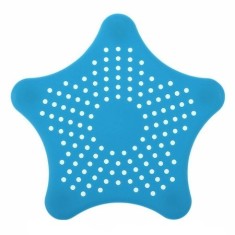 Sita Protectie Scurgere cu Ventuze din Silicon pentru Chiuveta Cada Dus Sifon 15 x 15 cm - Albastru