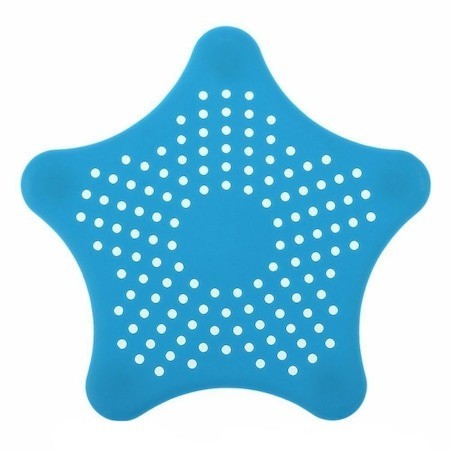 Sita Protectie Scurgere cu Ventuze din Silicon pentru Chiuveta Cada Dus Sifon 15 x 15 cm - Albastru