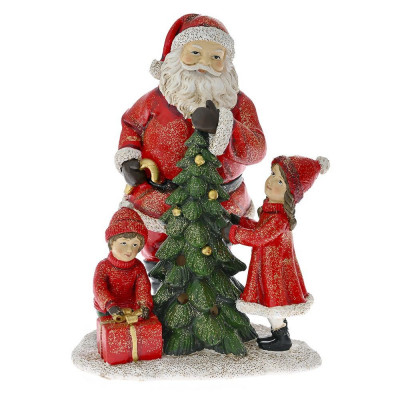 Figurina din rasina Santa with Kids cu lumini foto