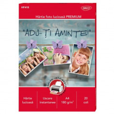 Hartie Foto A4 DACO, 20 Coli/Top, 180 g/m², pentru Imprimanta Ink-Jet, Hartie Foto, Hartie Foto A4, Hartie Foto Lucioasa, Hartie Foto Glossy, Hartie F