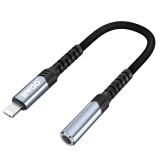Adaptor audio Lightning tata - JACK 3.5 mm mama 10cm negru BWOO BO-BZ48