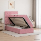 Cumpara ieftin Pat cu saltea si spatiu de depozitare Roz 90 x 200 cm Catifea