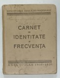 CARNET DE IDENTITATE SI FRECVENTA , LICEUL &#039; ANDREI SAGUNA &#039; , BRASOV , ANUL SCOLAR 1938 - 1939