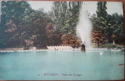 Carte postala, Bucuresti, vedere din Cismigiu, 1933 foto
