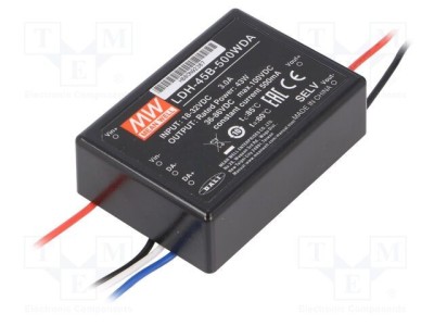 Convertor DC/DC MEAN WELL 43W 18-32V intrare 36-86V ieșire pentru LED foto