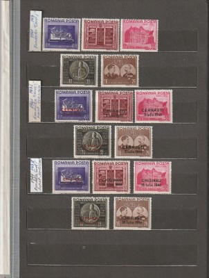 1941 LP 143 +143 I +143 II FUNDATIA CAROL I + SUPRATIPAR CERNAUTI + CHISINAU MNH foto