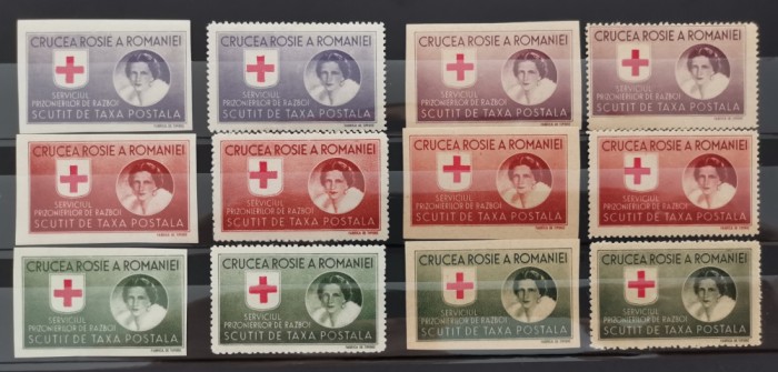 SV * Romania CRUCEA ROȘIE * SERVICIUL PRIZONIERI DE RĂZBOI * h&acirc;rtie albă + gri