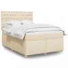 VidaXL Pat box spring cu saltea, crem, 160x200 cm, material textil 3291343