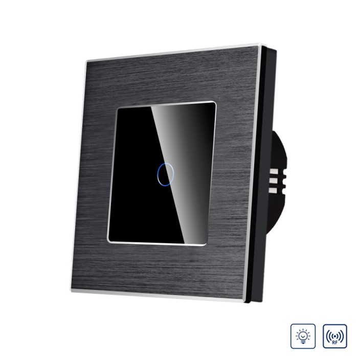 Intrerupator Simplu cu Variator cu Touch din Sticla si Rama de Aluminiu LUXION, RF433 SmartElectro IntelligentHouse
