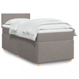 Cumpara ieftin Pat box spring cu saltea, gri taupe, 80x200 cm, textil