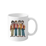 Cana din ceramica haioasa, 330 ml, alba, pentru pasionatii de muzica, The Beatles 2