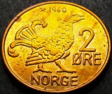 Moneda 2 ORE - NORVEGIA, anul 1960 * cod 1019