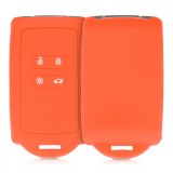 Husa Cheie Auto pentru Renault / Dacia - 4 Butoane - Keyless Go, Silicon, Portocaliu, 48035.29, Kwmobile