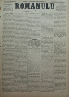 Ziarul Romanulu , 7 - 8 Decembrie 1873 foto