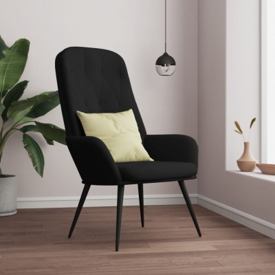Gossi scaun de relaxare, negru, catifea foto