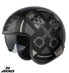 Casca pentru scuter - motocicleta Axxis model Hornet S SV Skulls Illustrated B1 negru mat (ochelari soare integrati) &ndash; omologare noua ECE 22.06 XXL (6