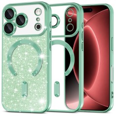 Husa pentru iPhone 18 Pro Max / iPhone 17 Pro Max Asteroid GSM Luxury Glitter MagSafe, Light Green